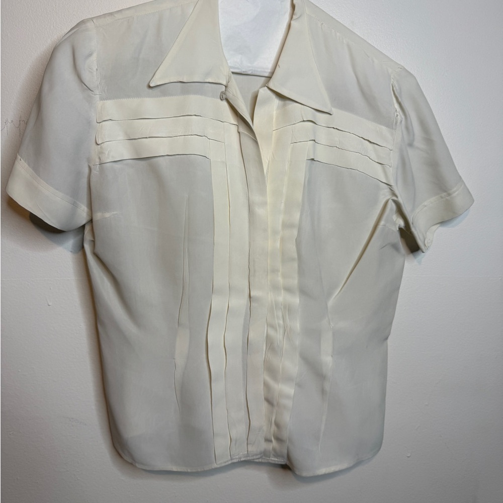 Vintage Jane Holly Cream Short Sleeve Blouse